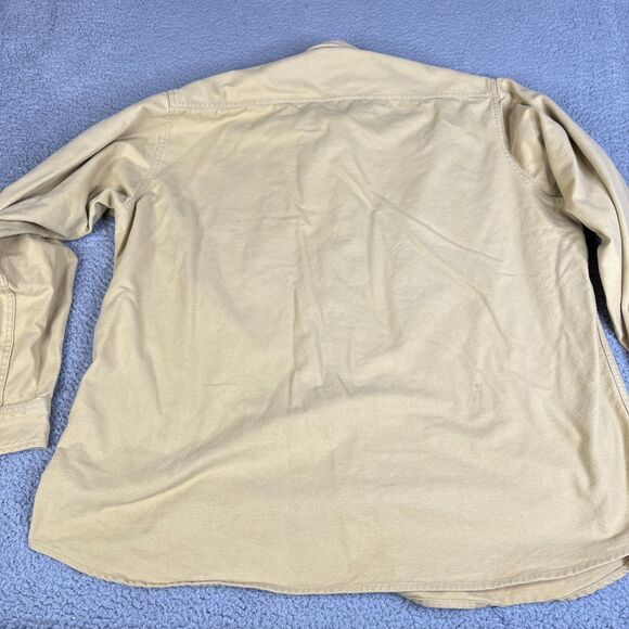 Cabelas Chamois Shirt Men 2XLT Khaki Beige Button Collar Utility Outdoor Shacket - Picture 5 of 10